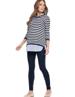 New Seraphine Janice | Cotton Stripe Maternity & Nursing Sweater with Detachable Collar
