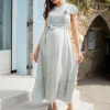 Best Sale Seraphine Juniper | Sage Maternity & Nursing Midi Dress