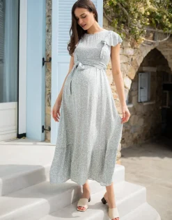 Best Sale Seraphine Juniper | Sage Maternity & Nursing Midi Dress