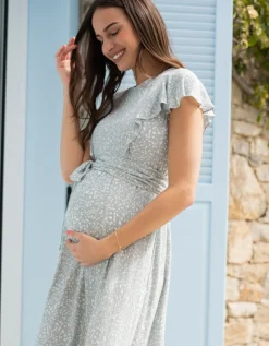 Best Sale Seraphine Juniper | Sage Maternity & Nursing Midi Dress