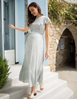 Best Sale Seraphine Juniper | Sage Maternity & Nursing Midi Dress