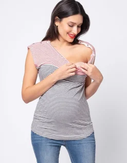 Best Seraphine Juno | Double Stripe Maternity & Nursing Top