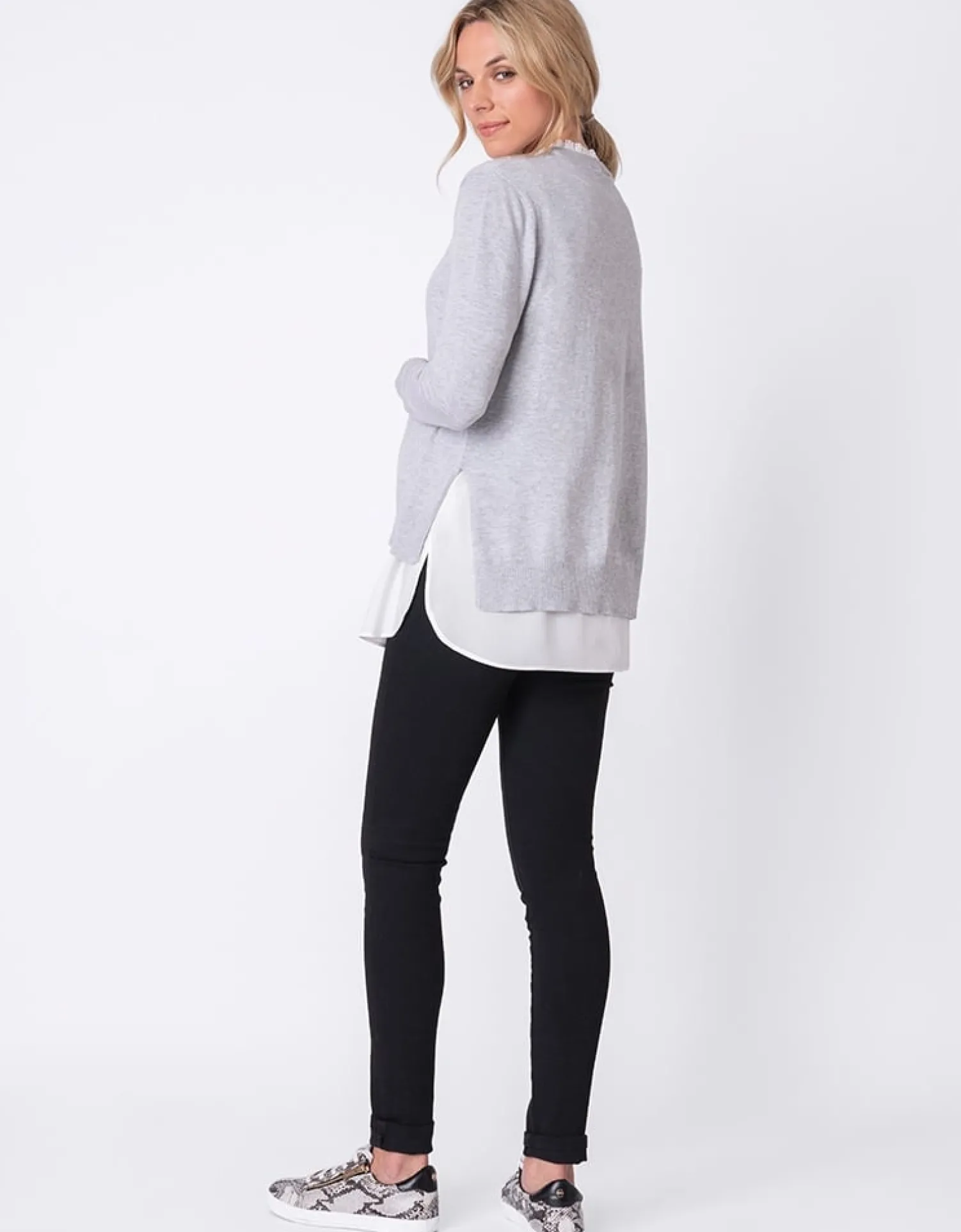 Best Sale Seraphine Jupiter | Cotton Blend Maternity & Nursing Sweater with Detachable Collar