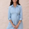 Hot Seraphine Justine | Cotton Chambray Belted Maternity-To-Nursing  Tunic