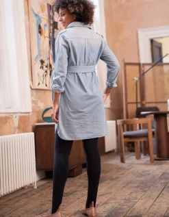 Hot Seraphine Justine | Cotton Chambray Belted Maternity-To-Nursing Tunic