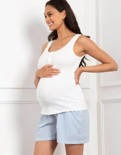 Best Sale Seraphine Kase | Woven Shorts & Vest Pyjama Maternity-To-Nursing Set