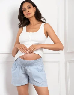 Best Sale Seraphine Kase | Woven Shorts & Vest Pyjama Maternity-To-Nursing Set