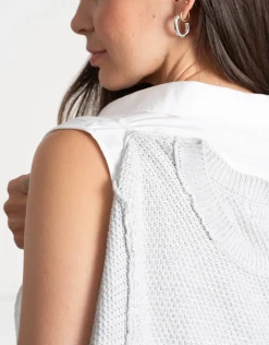 Store Seraphine Katrina | Knit Maternity & Nursing Sweater with Woven Shirt