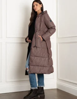 Store Seraphine Keeri | Houndstooth Puffer Maternity Coat