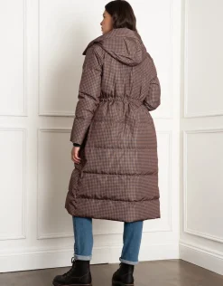 Store Seraphine Keeri | Houndstooth Puffer Maternity Coat