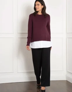 Hot Seraphine Kelah | Knit Sweater with Woven Maternity & Nursing Shirt