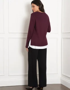 Hot Seraphine Kelah | Knit Sweater with Woven Maternity & Nursing Shirt