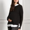 Best Seraphine Kerryn | Knit Maternity & Nursing Sweater with Woven Shirt