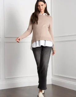 Best Sale Seraphine Kerryn | Knit Maternity & Nursing Sweater with Woven Shirt
