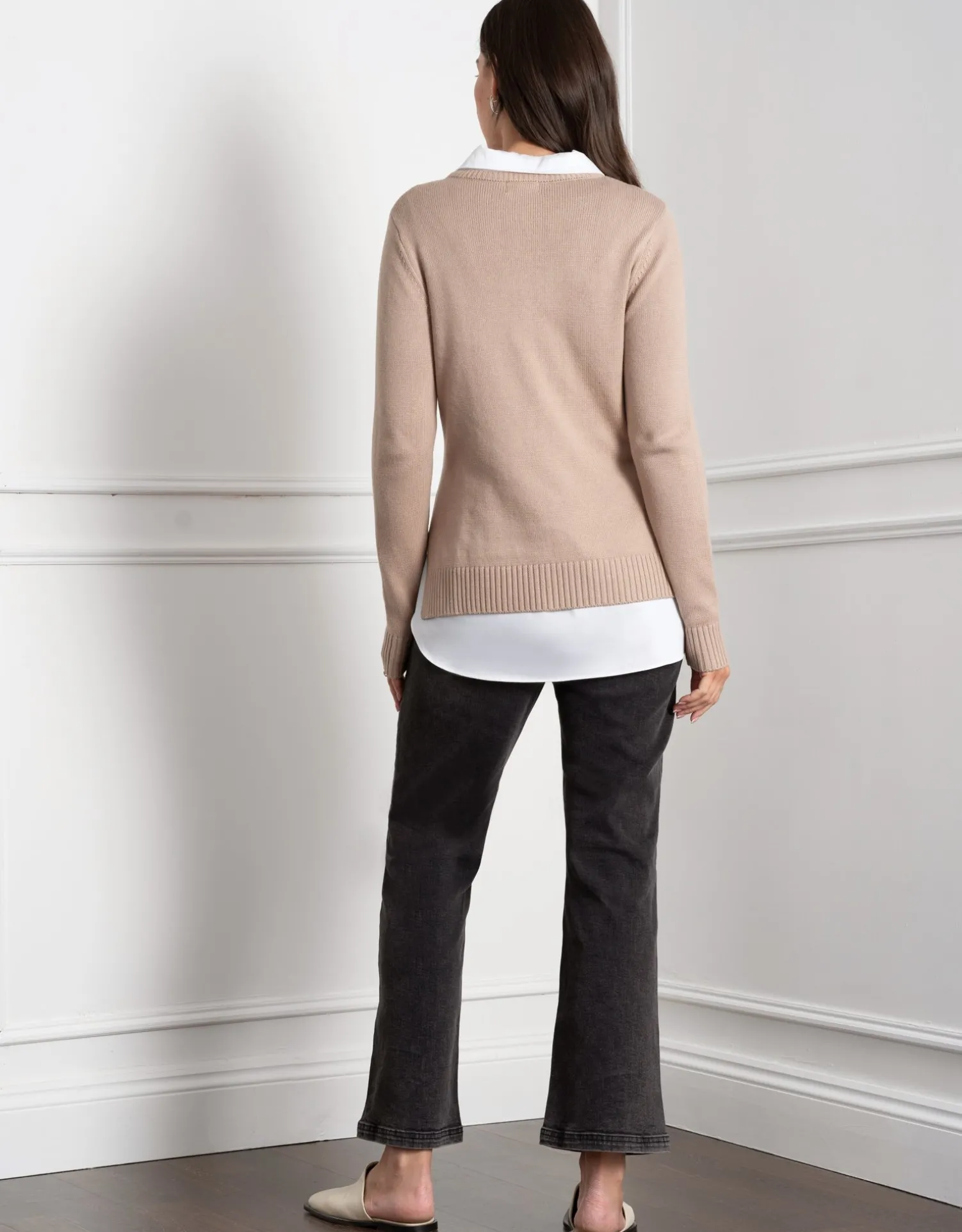Best Sale Seraphine Kerryn | Knit Maternity & Nursing Sweater with Woven Shirt