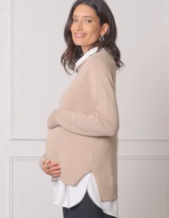 Best Sale Seraphine Kerryn | Knit Maternity & Nursing Sweater with Woven Shirt