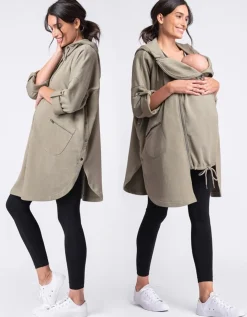 Discount Seraphine Khaki 3 in 1 Maternity & Babywearing Hooded Cape