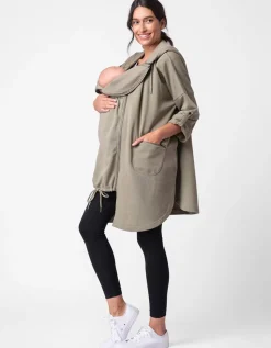 Discount Seraphine Khaki 3 in 1 Maternity & Babywearing Hooded Cape