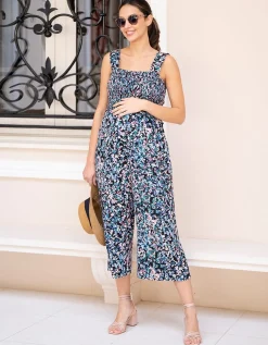 Shop Seraphine Kinsley | Wide Leg Cropped Maternity & Nursing Jumpsuit
