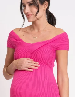 Cheap Seraphine Kora | Off-The-Shoulder Knitted Maternity Dress