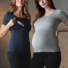 Cheap Seraphine Laina | Twin Pack Maternity & Nursing T-Shirts u2013 Navy & Grey