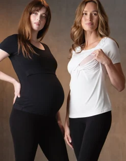 Cheap Seraphine Laina | Twin Pack Maternity & Nursing T-Shirts u2013 Black & White