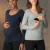 Store Seraphine Laina | Twin Pack Maternity & Nursing Tops u2013 Navy & Grey