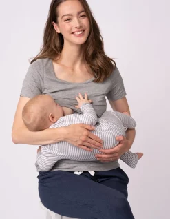 Cheap Seraphine Laina | Twin Pack Maternity & Nursing T-Shirts u2013 Navy & Grey