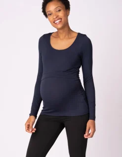 Store Seraphine Laina | Twin Pack Maternity & Nursing Tops u2013 Navy & Grey