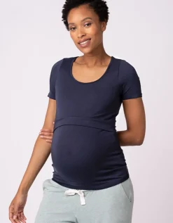 Cheap Seraphine Laina | Twin Pack Maternity & Nursing T-Shirts u2013 Navy & Grey
