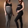 Shop Seraphine Leggings | Twin Pack Bamboo Maternity Leggings u2013 Black & Grey