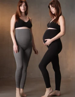 Shop Seraphine Leggings | Twin Pack Bamboo Maternity Leggings u2013 Black & Grey