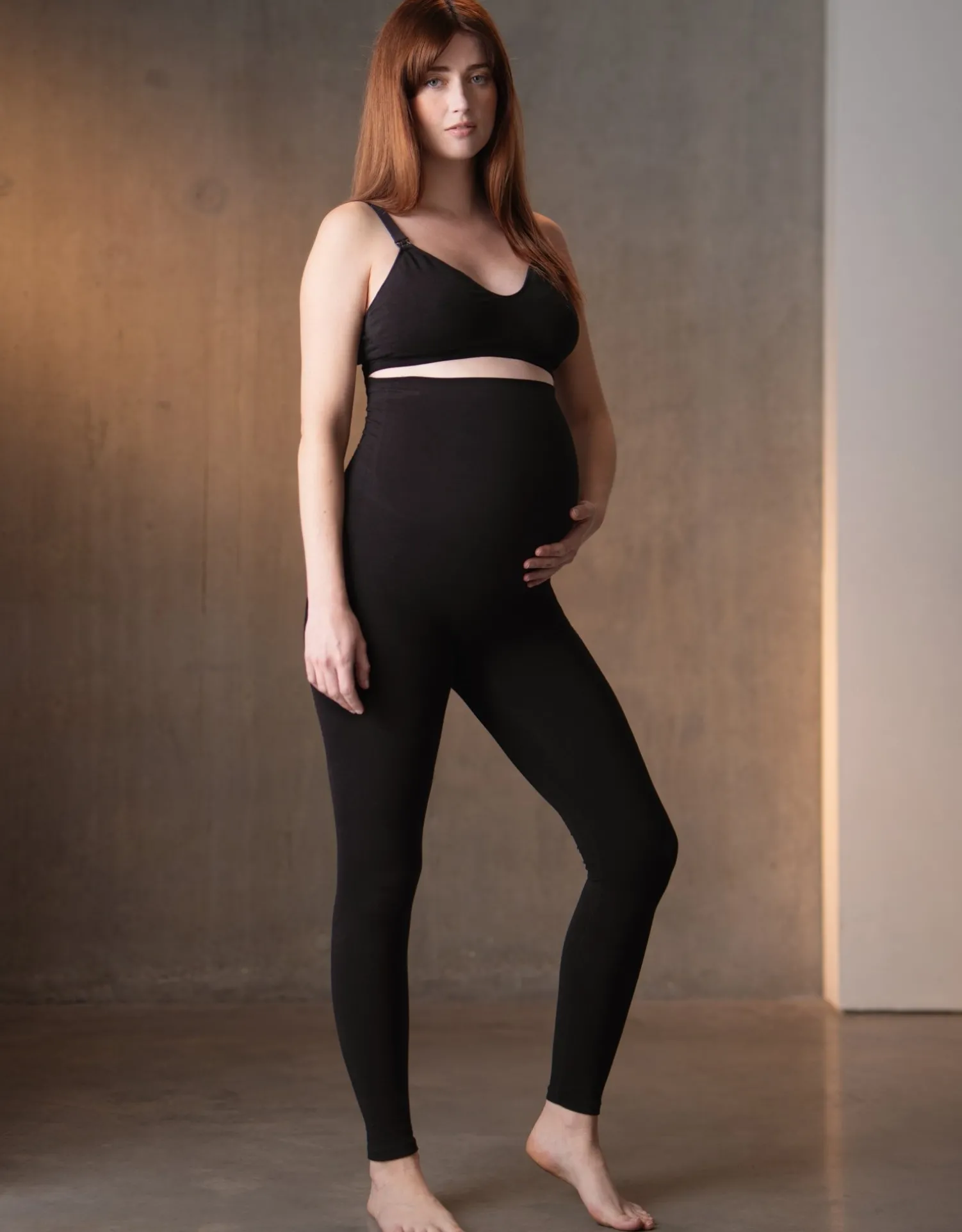 Shop Seraphine Leggings | Twin Pack Bamboo Maternity Leggings u2013 Black & Grey