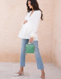 Sale Seraphine Lisabet | Pintuck Button-Down Maternity-To-Nursing Shirt