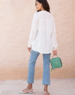 Sale Seraphine Lisabet | Pintuck Button-Down Maternity-To-Nursing Shirt