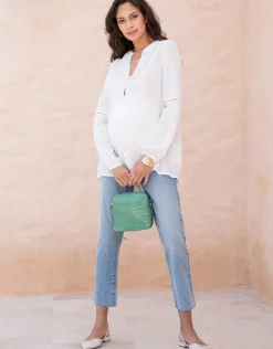 Sale Seraphine Lisabet | Pintuck Button-Down Maternity-To-Nursing Shirt