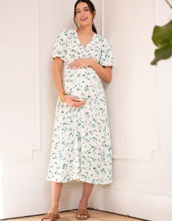 Store Seraphine Louella | Button-Through V Neck Midi Maternity-To-Nursing Dress