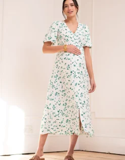 Store Seraphine Louella | Button-Through V Neck Midi Maternity-To-Nursing Dress