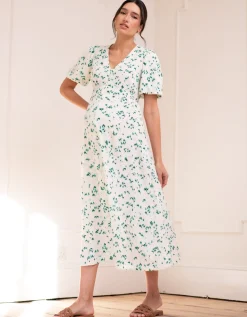 Store Seraphine Louella | Button-Through V Neck Midi Maternity-To-Nursing Dress