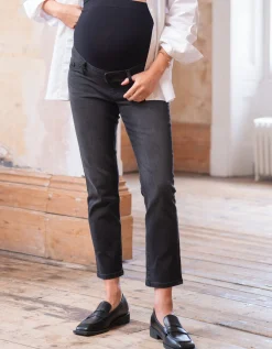 Online Seraphine Luca | Organic Slim Over Bump Black Maternity Jeans