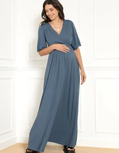 Shop Seraphine Ludwina | Flounce Sleeve Maternity-To-Nursing Maxi Dress