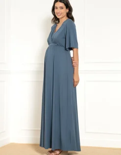 Shop Seraphine Ludwina | Flounce Sleeve Maternity-To-Nursing Maxi Dress