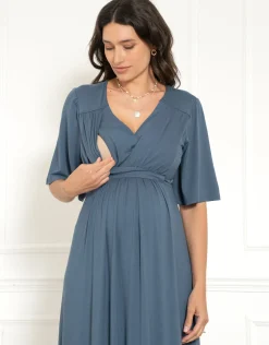 Shop Seraphine Ludwina | Flounce Sleeve Maternity-To-Nursing Maxi Dress