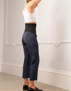 Outlet Seraphine Luisa | Tapered Navy Post Maternity Shaping Pants