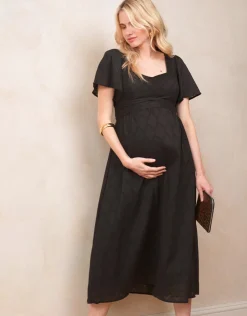 Best Seraphine Maia | Black Cotton Broderie Maternity & Nursing Dress