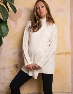 Clearance Seraphine Malene | Draped Merino Maternity & Nursing Sweater