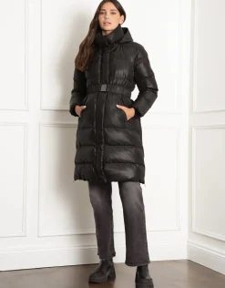 Cheap Seraphine Malika | Shiny Puffer Maternity Coat with Faux-Fur Trim
