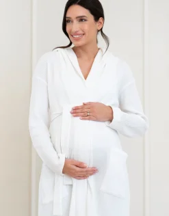 Online Seraphine Marquesa | Cotton Hooded Waffle Maternity-To-Nursing Dressing Gown