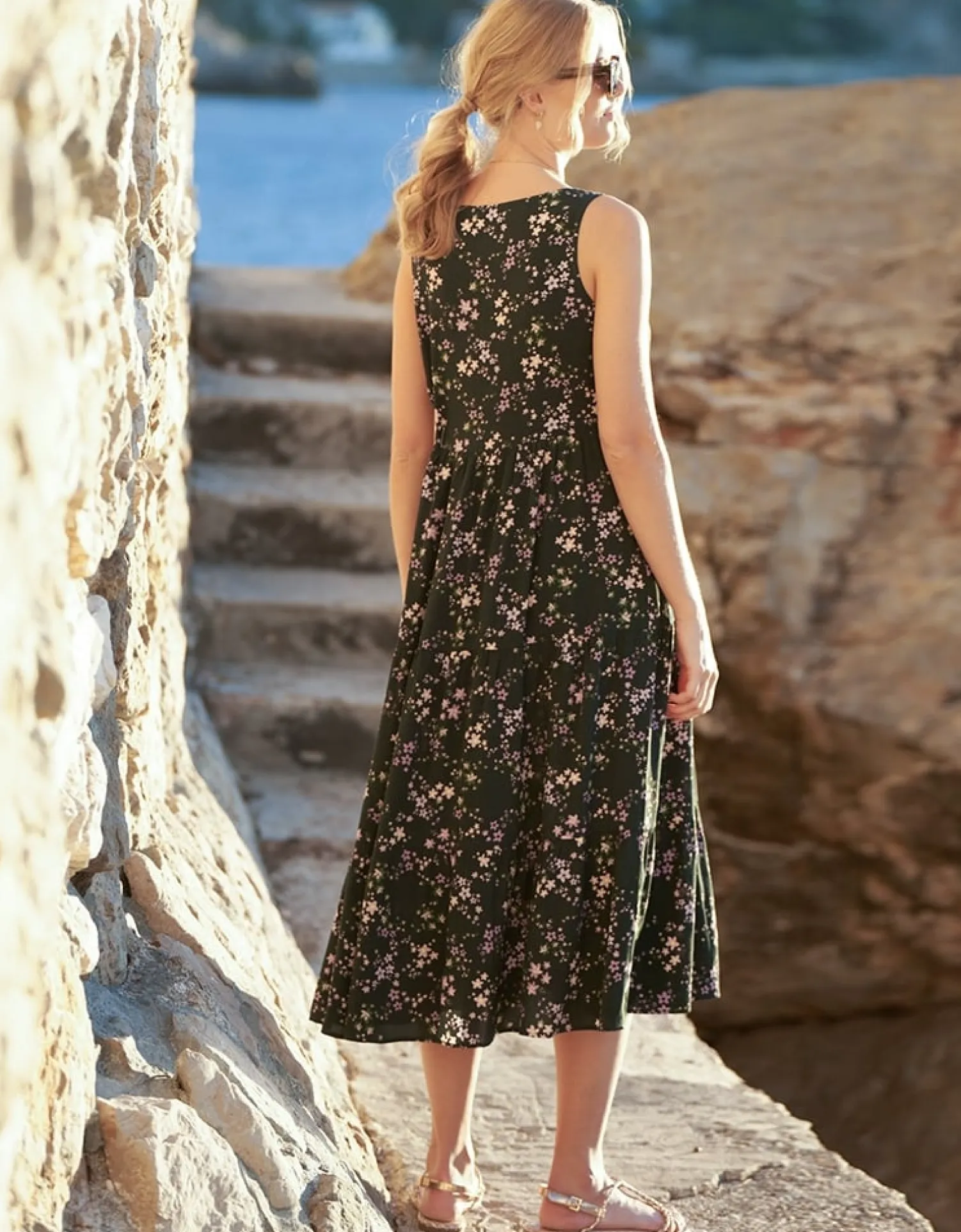 Clearance Seraphine Milly | Floral Woven Maternity & Nursing Midi Dress