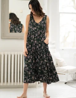 Clearance Seraphine Milly | Floral Woven Maternity & Nursing Midi Dress